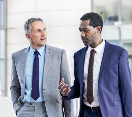 Two males having a business meeting.